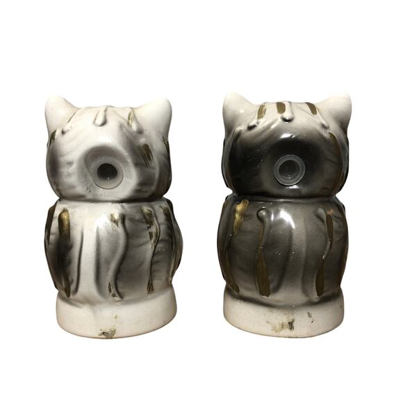Vintage 1950s Anthropomorphic Cat Salt and Pepper Shakers Grey - Picture 3 of 8